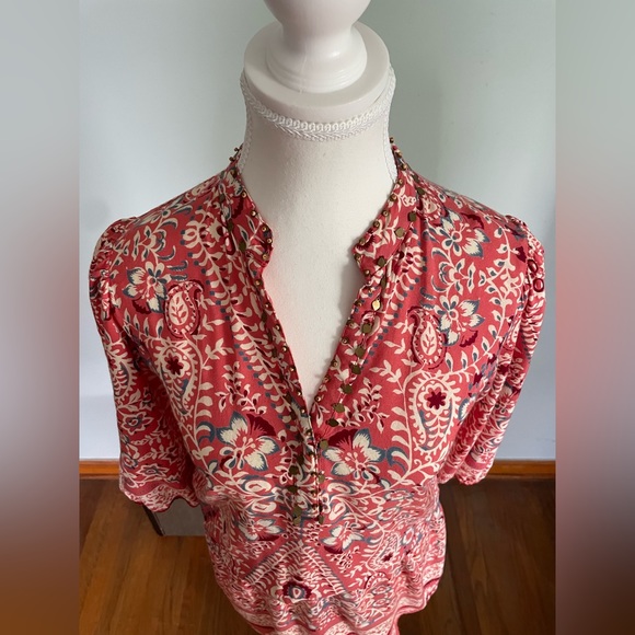 Alloy Apparel Boho Floral Print Pink Dress Bead Detail Size Small - Picture 8 of 12